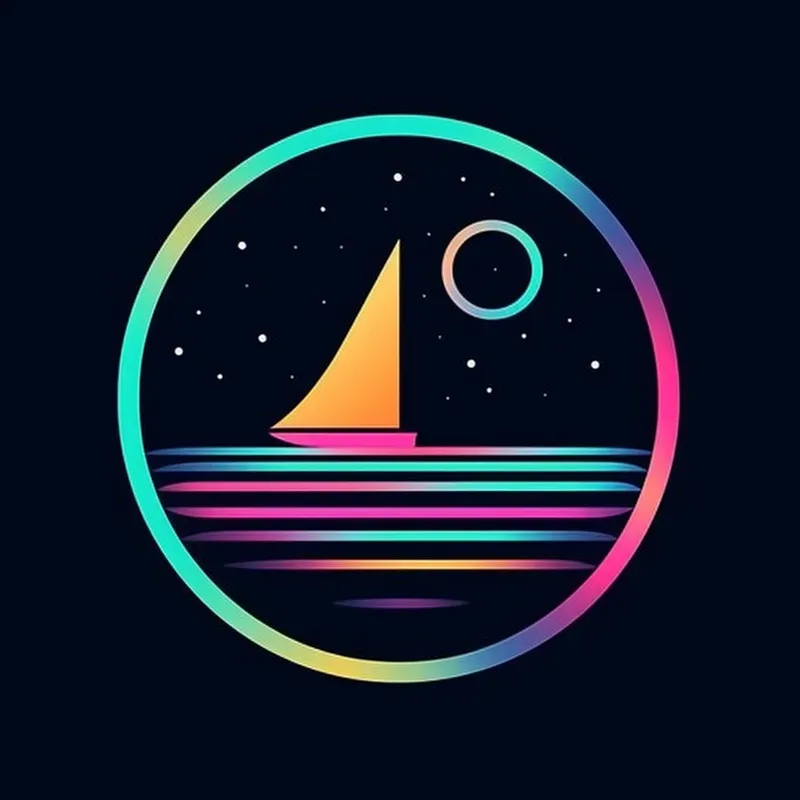 Futuristic Spacethemed Neon Light Icons