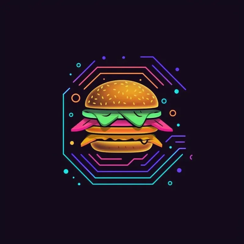 Futuristic Spacethemed Neon Light Icons