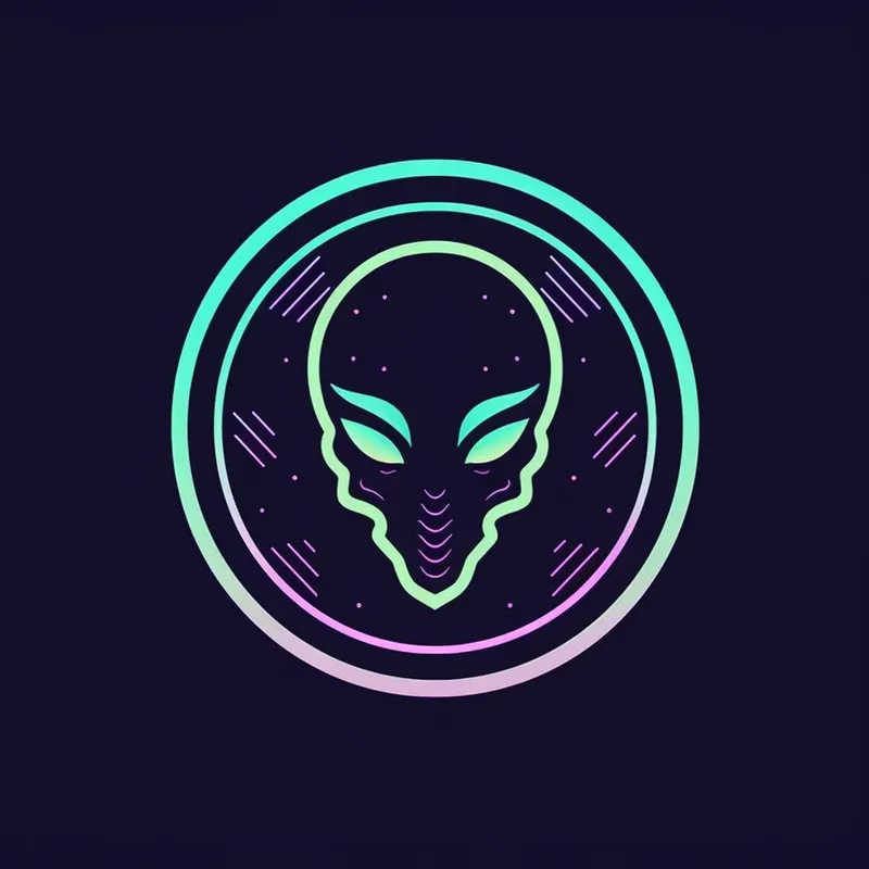 Futuristic Spacethemed Neon Light Icons