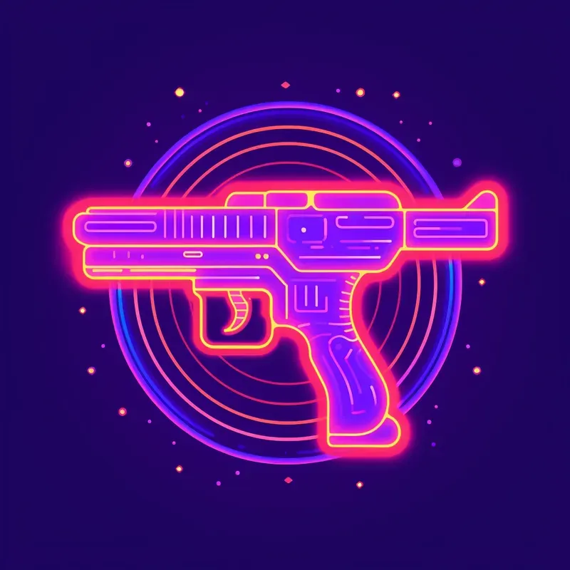 Futuristic Spacethemed Neon Light Icons
