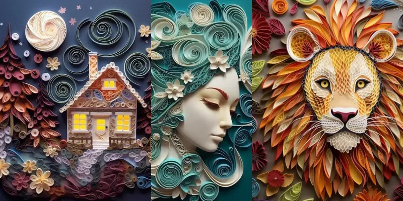 Realistic Artistic Art Paper Compositions generated by undefined