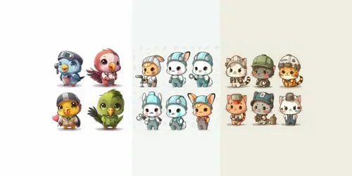 Cute Animals Sheets In Roleplay generated by midjourney