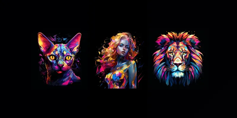 Prismatic Neon Portraits generated by undefined