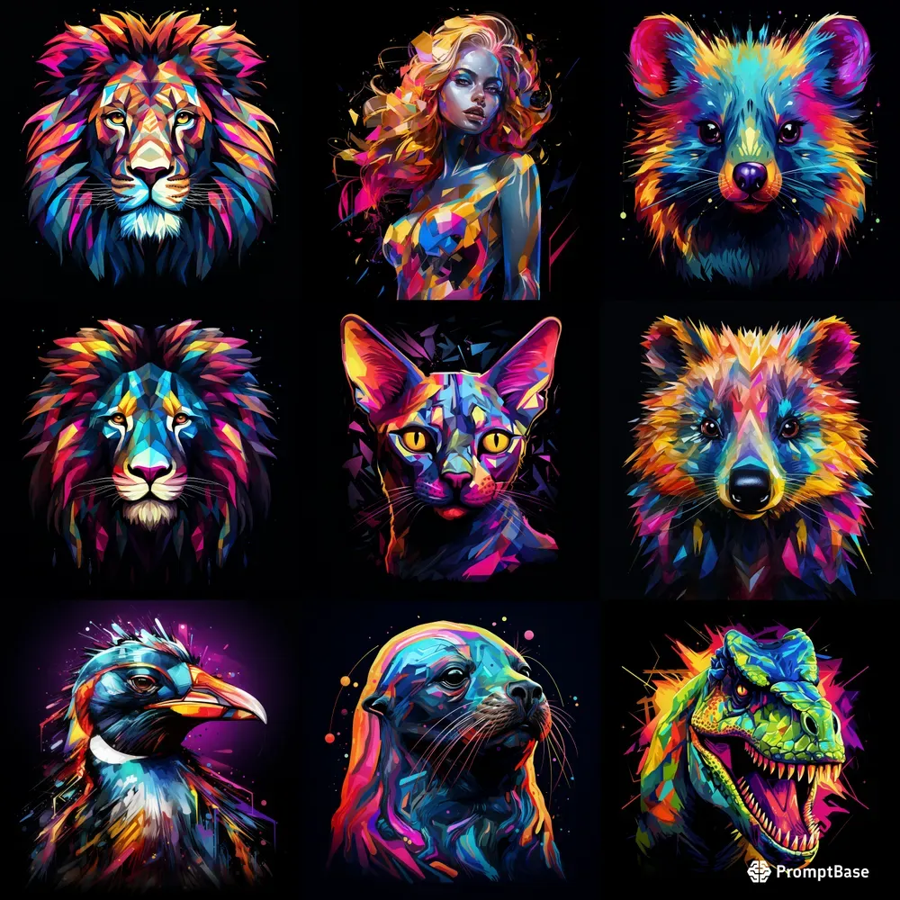 Prismatic Neon Portraits