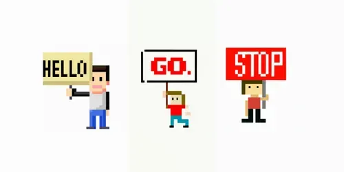 Pixel Sign Holder generated by dalle