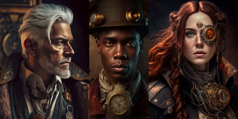 Amazing Steampunk Portraits generated by undefined