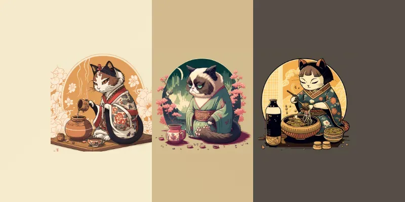 Japanese Themed Cats generated by undefined