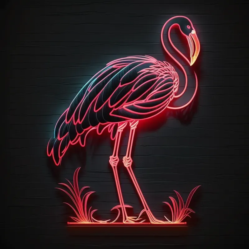 Flat Designs In Neon Sign Style