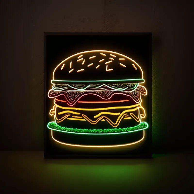 Flat Designs In Neon Sign Style
