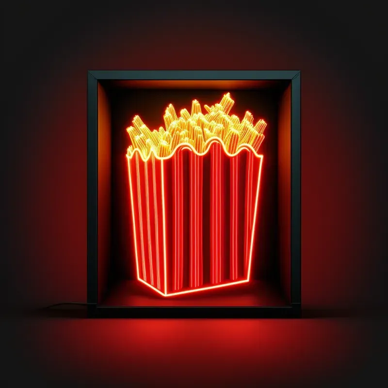 Flat Designs In Neon Sign Style