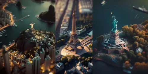 Miniature City Photographs generated by midjourney