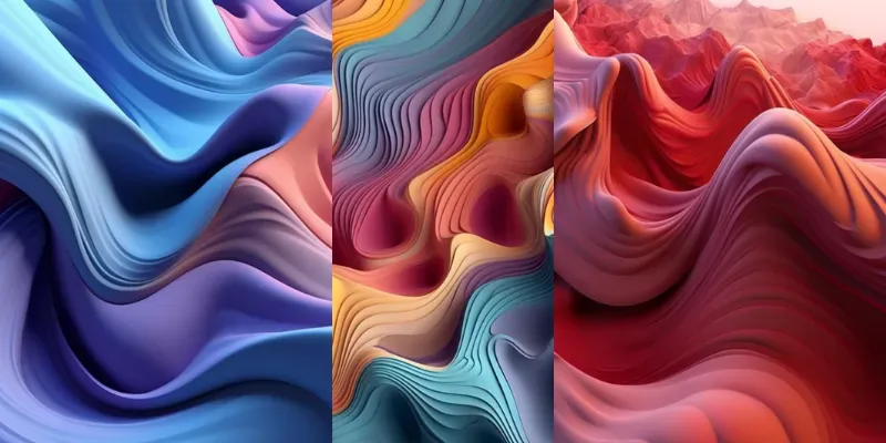 3D Fluid Shapes In Topography generated by undefined