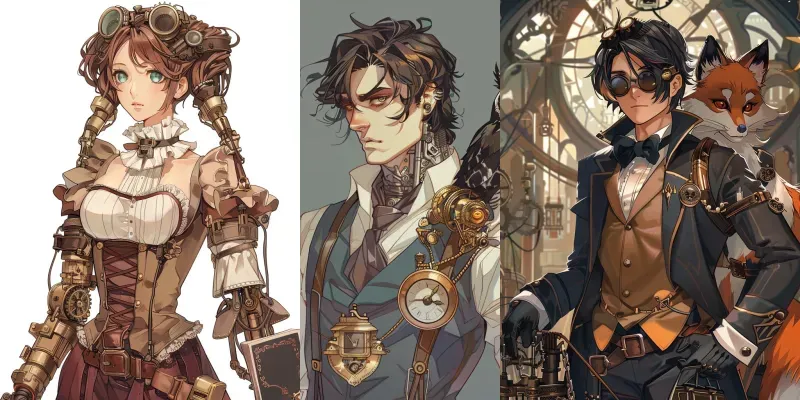 Steampunk Anime Characters generated by undefined
