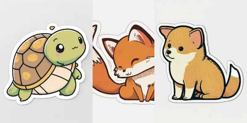 Cute Animals Stickers generated by undefined