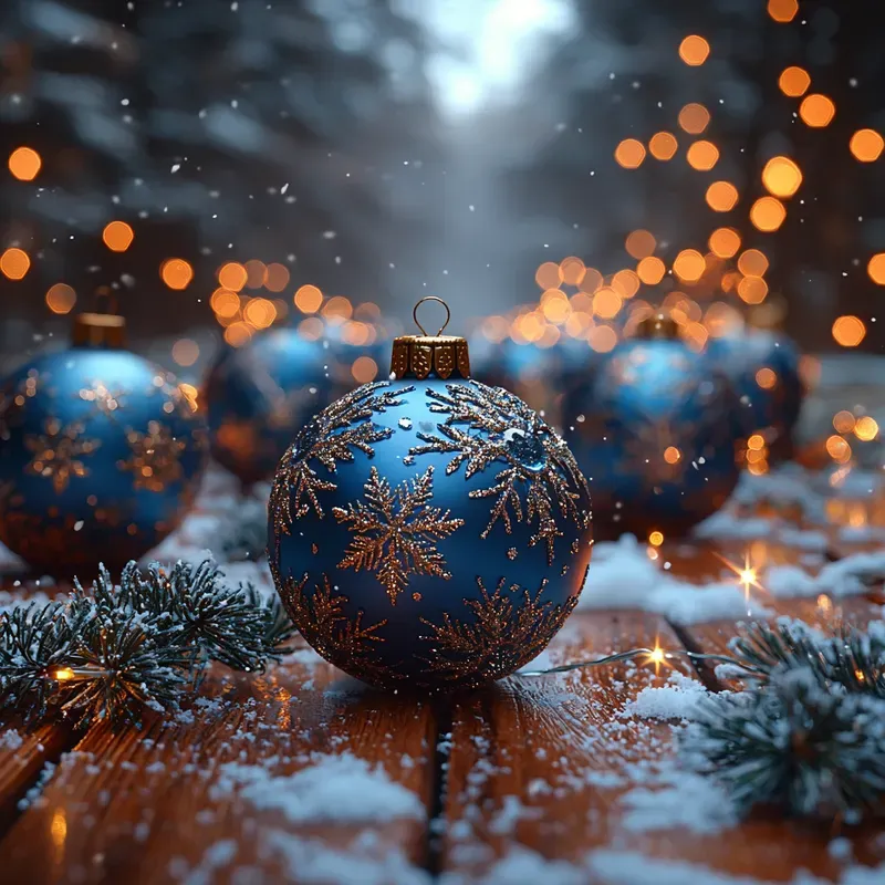 Christmas Accents In The Snow