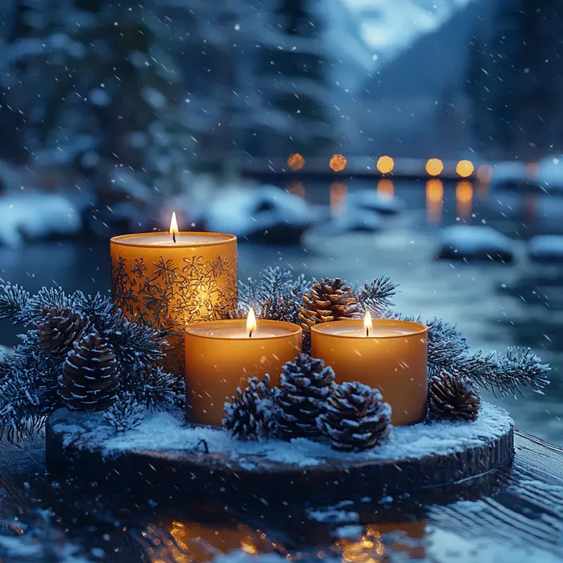Christmas Accents In The Snow