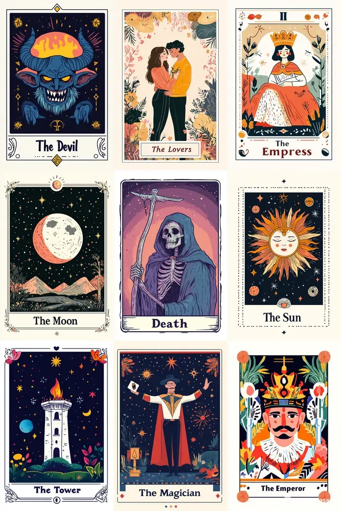 Fun Illustrative Fantasy Tarot Cards