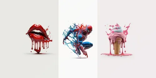 Liquified Splashing Sculptures generated by midjourney