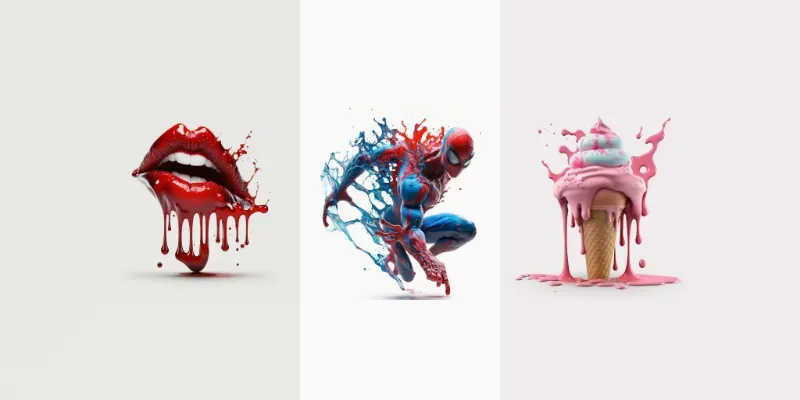 Liquified Splashing Sculptures generated by undefined