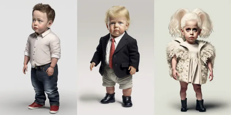 Portraits Of Famous Celebrities As Kids generated by undefined