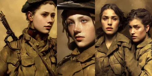 WWII Women Portraits generated by stable-diffusion