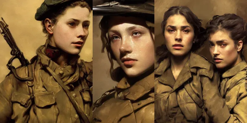 WWII Women Portraits generated by undefined