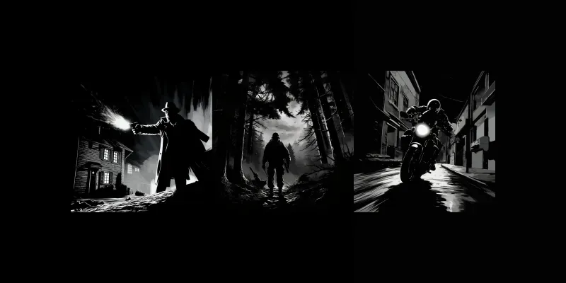 Noir Comic Style Illustrations generated by undefined
