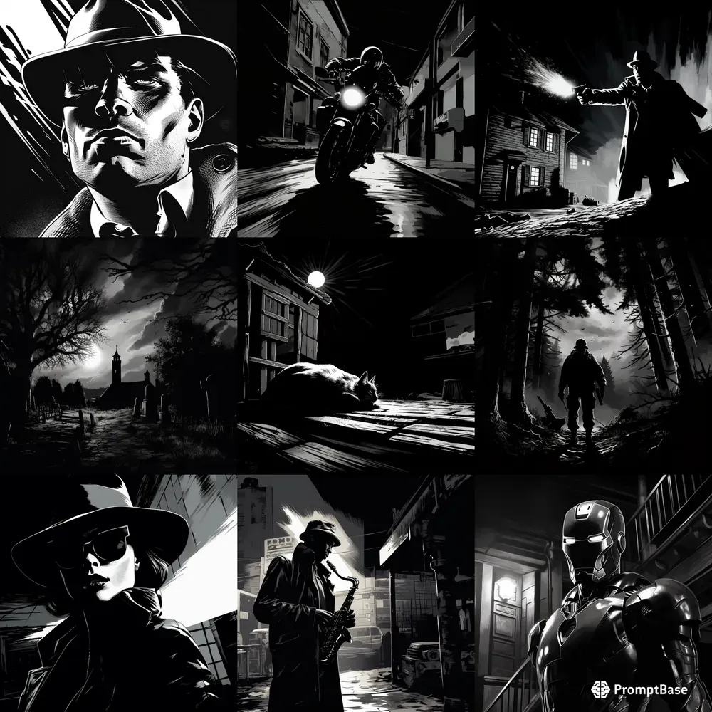 Noir Comic Style Illustrations