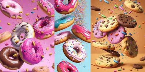 Falling Food Stock Images generated by midjourney