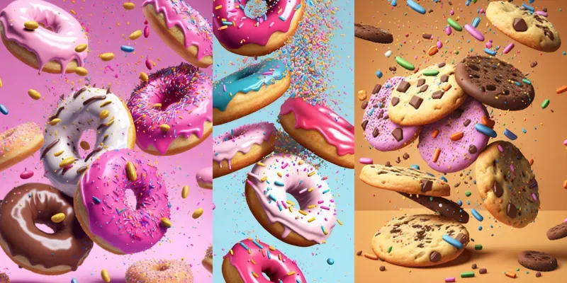 Falling Food Stock Images generated by undefined