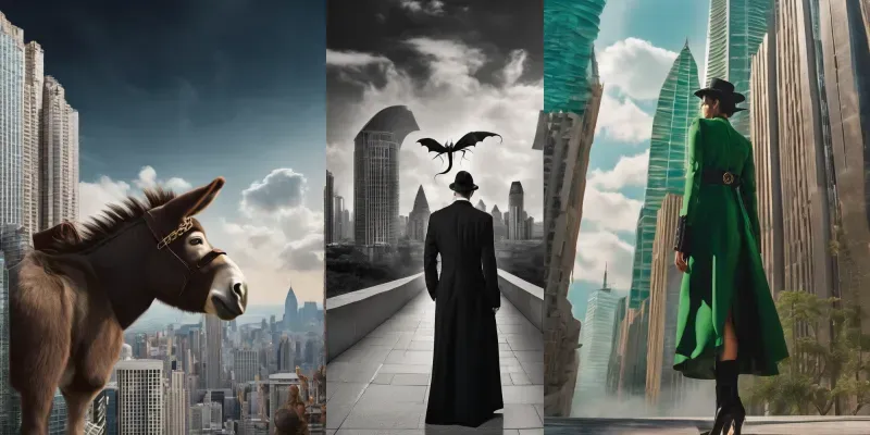 Titles Characters Viewing The Surrealist Urbans generated by undefined
