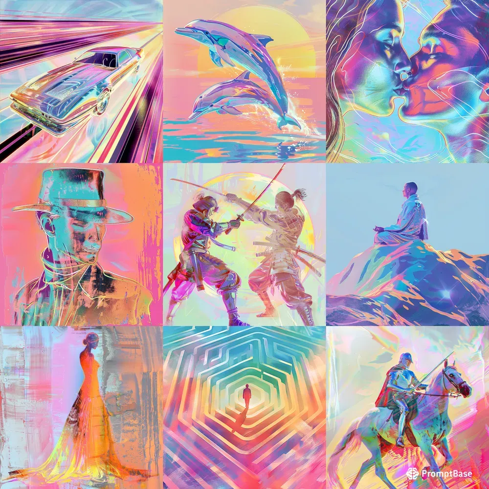 Shiny Vibrant Neon Abstract Cover Art