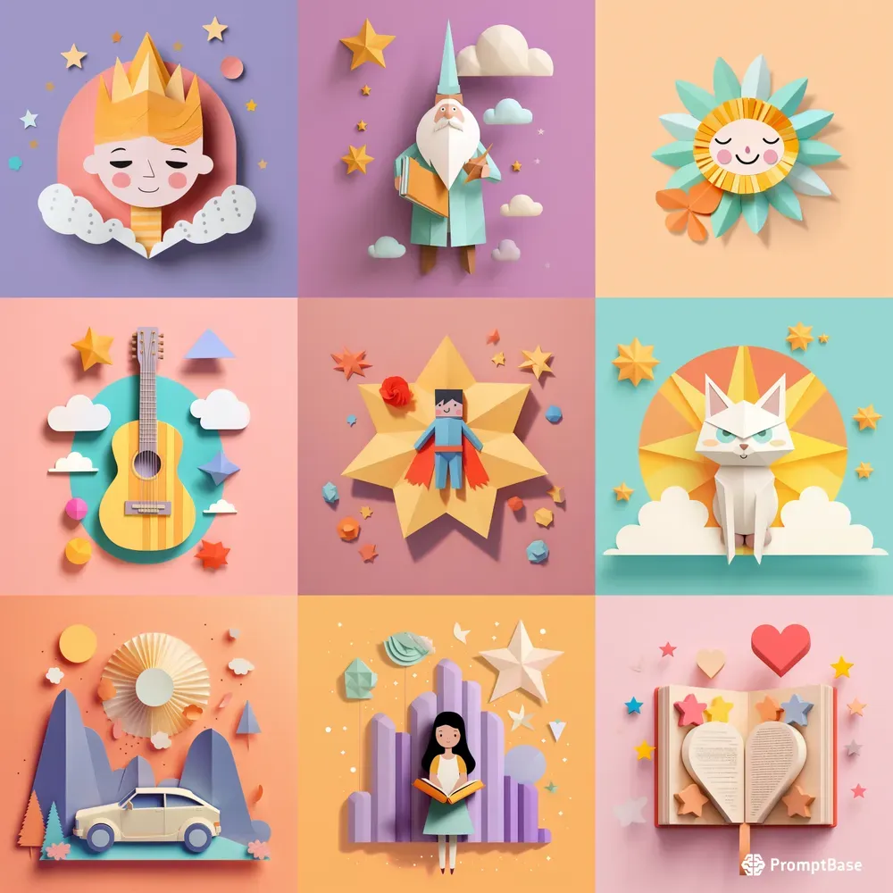 Pastel 3D Origami Paper Art For Children
