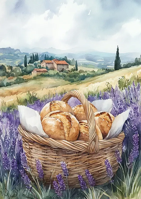 Lavender Fields Soft Watercolor Art Pages