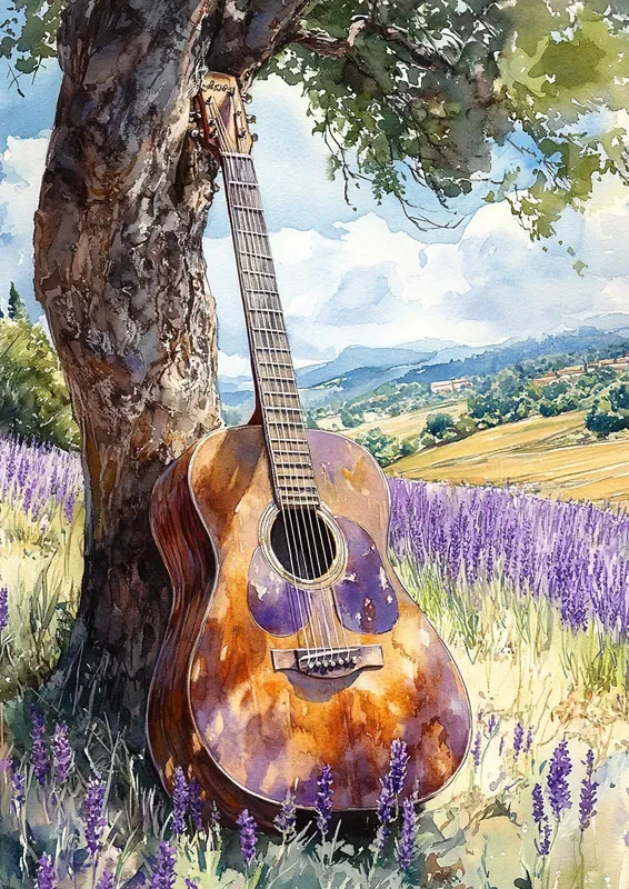 Lavender Fields Soft Watercolor Art Pages