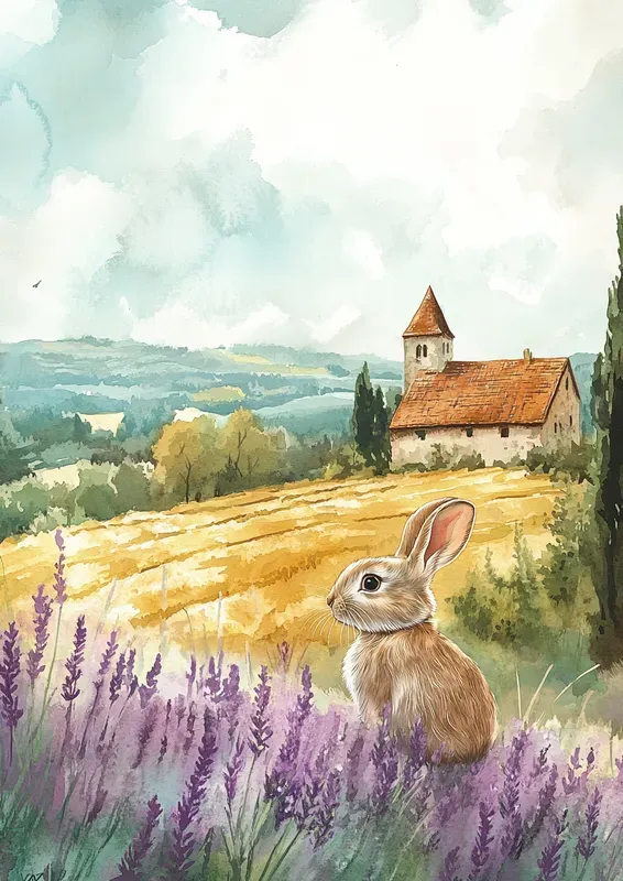 Lavender Fields Soft Watercolor Art Pages