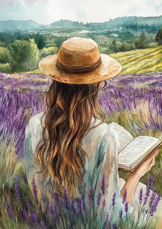 Lavender Fields Soft Watercolor Art Pages