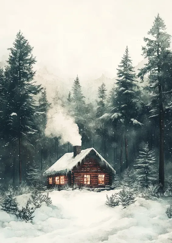 Winter Watercolor Scenes Illustrations
