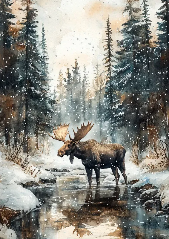 Winter Watercolor Scenes Illustrations