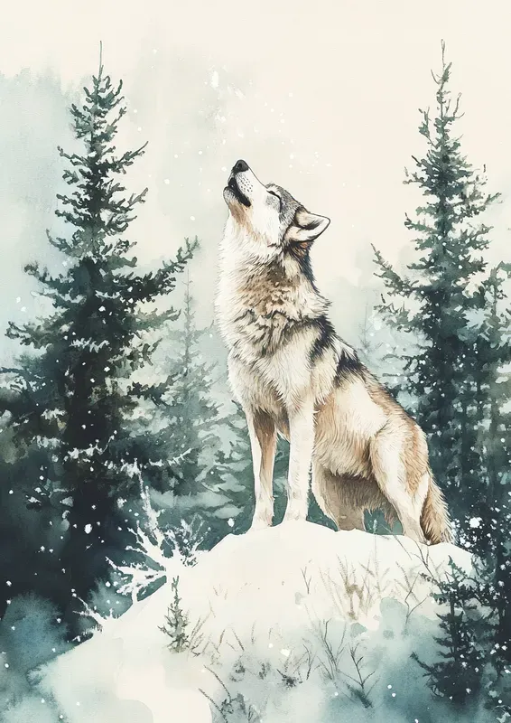 Winter Watercolor Scenes Illustrations