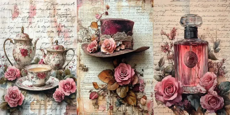 Victorian Vintage Junk Journal Pages generated by undefined