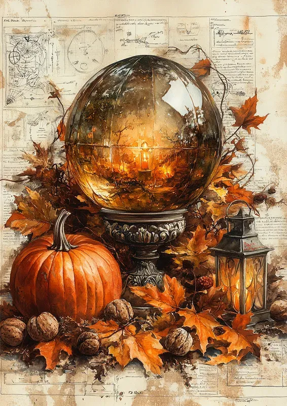 Autumn Mystical Junk Journal Pages