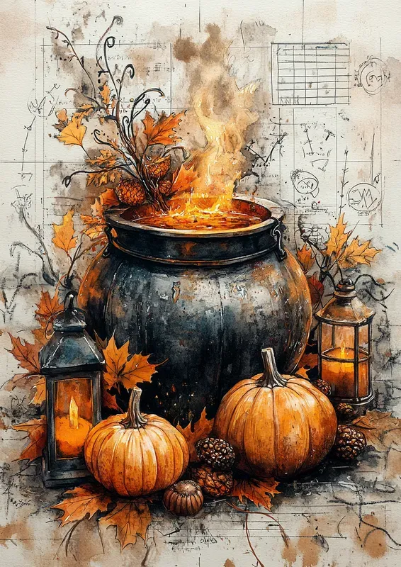 Autumn Mystical Junk Journal Pages