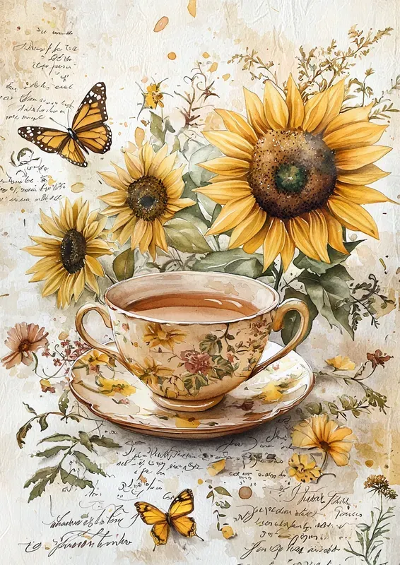 Sunflower Junk Journals Watercolor Pages