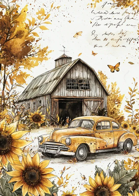 Sunflower Junk Journals Watercolor Pages