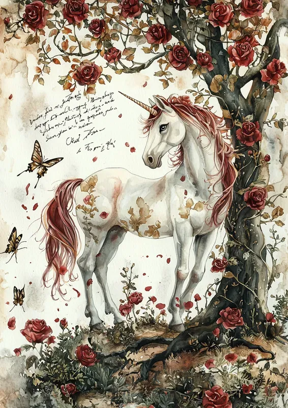 Red Themed Watercolor Junk Journal Art