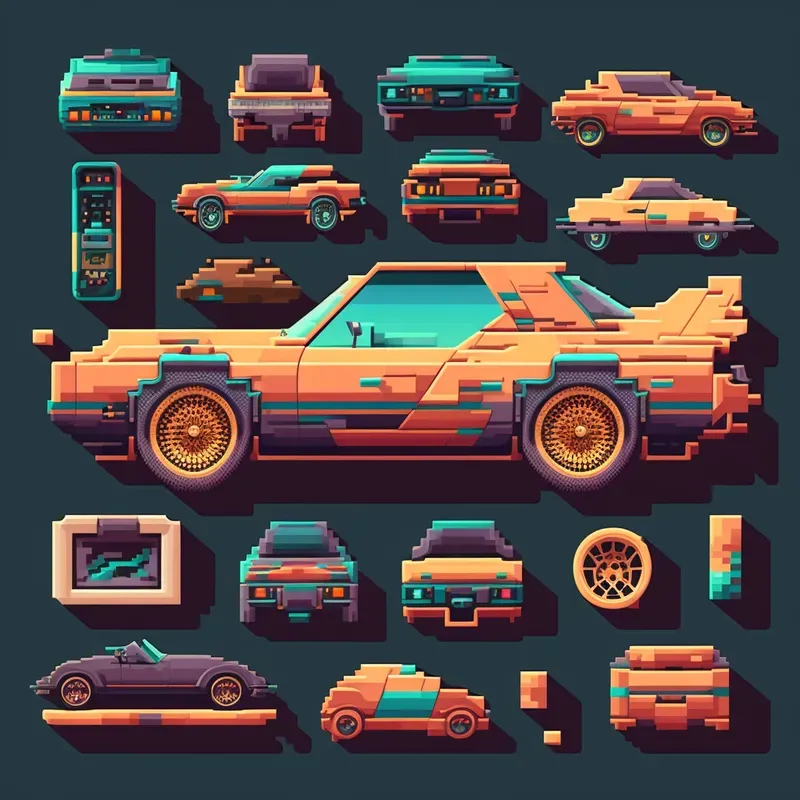 Pixel Art Cars