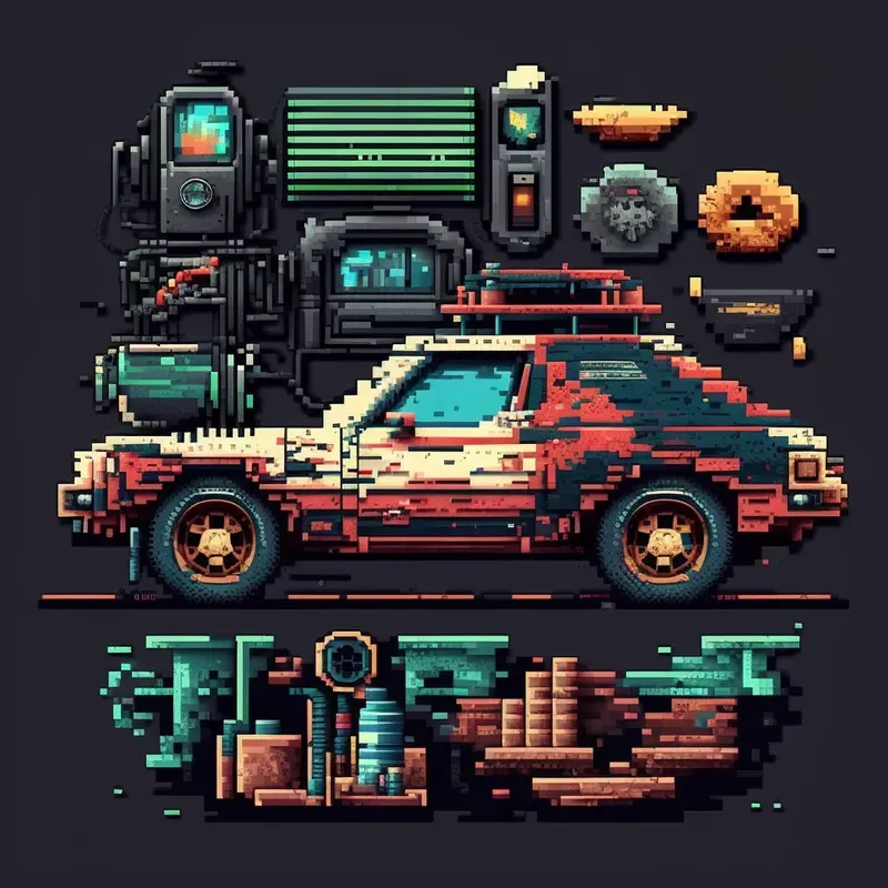 Pixel Art Cars