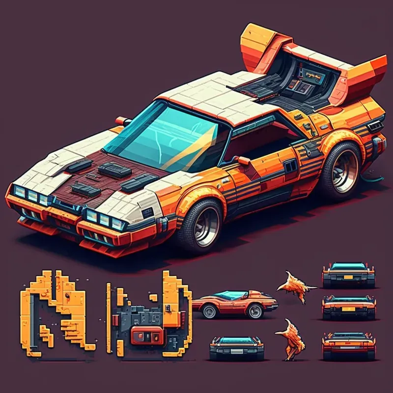 Pixel Art Cars