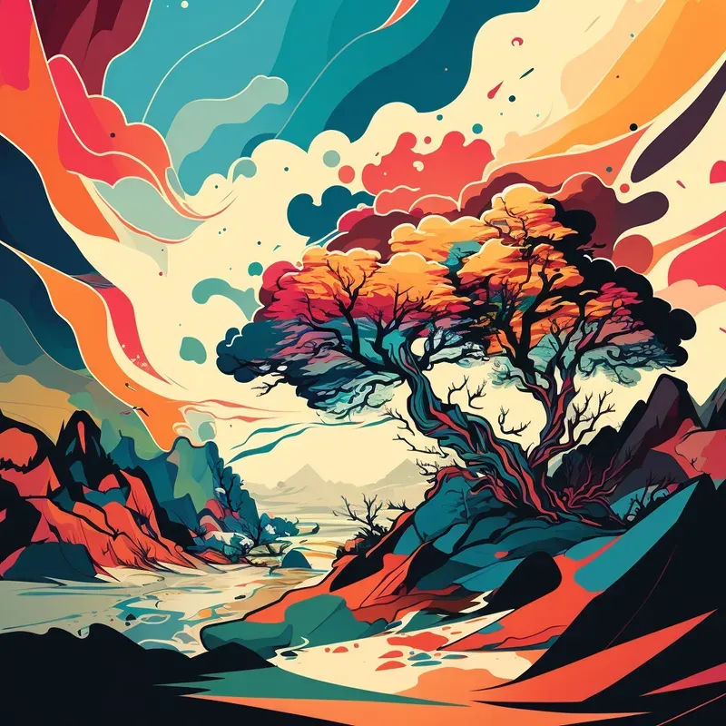 Detailed Abstract Expression Paintings